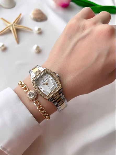 Daniel Klein Çelik Kordon 30 Mt Suya Dayanıklı Kadın Kol Saati+Bileklik BFG.13784X3 - Resim 2