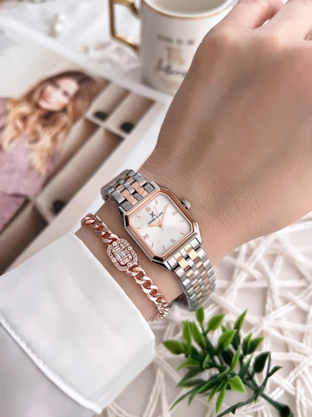 Daniel Klein Çelik Kordon 30 Mt Suya Dayanıklı Kadın Kol Saati+Bileklik BFG.13877.11 - 2