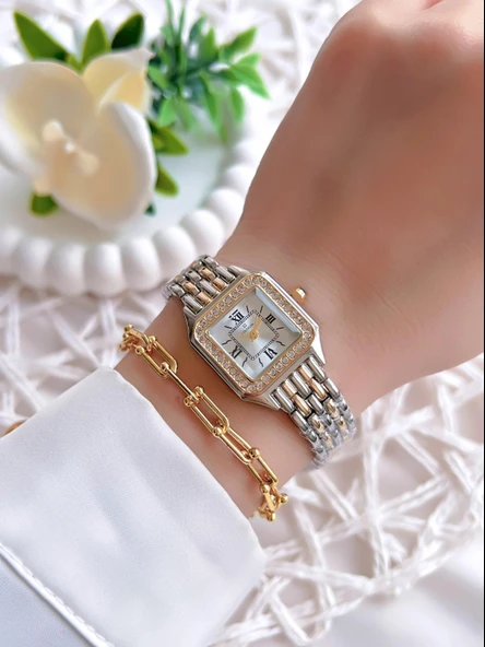 Coliseum Özel Tasarım Vintage Seri Kadın Kol Saati+ Bileklik Hediyeli LC8458.B3 - Resim 2