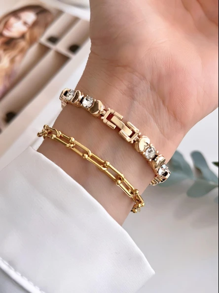 Coliseum Özel Tasarım Vintage Seri Taşlı Kordon Model Kadın Kol Saati+Bileklik Hediyeli CL8745.C02 - Resim 3