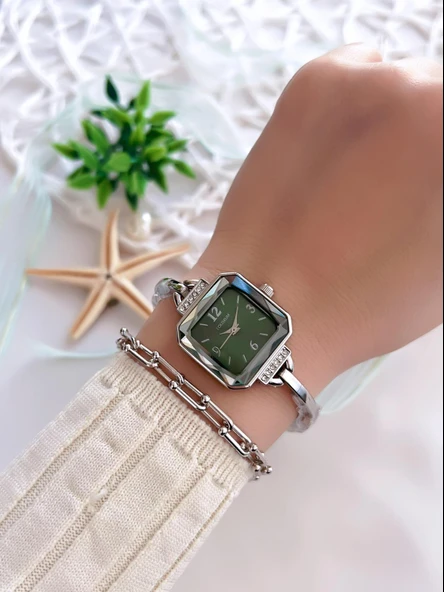 Coliseum Özel Tasarım Vintage Seri Kadın Kol Saati+ Bileklik Hediyeli CL8458.M8 - Resim 2