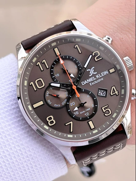 Daniel Klein Çelik Kordon & Deri Kordonlu İç Fonksiyonları Aktif 3 Atm Erkek Kol Saati BCK.10737.K4 - Resim 2
