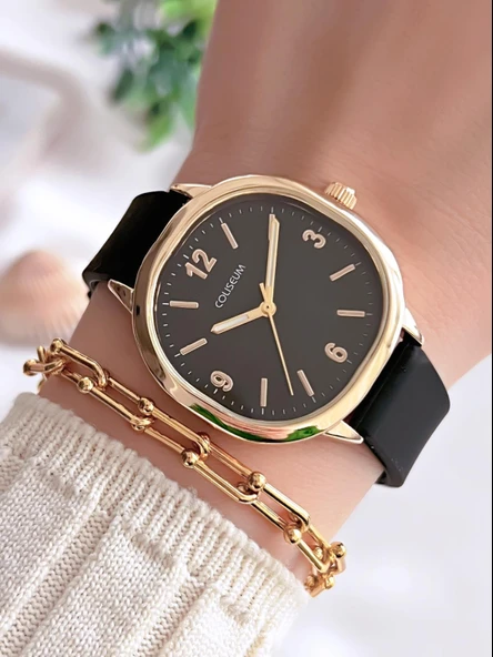 Coliseum Silikon Kordon Vintage Seri Kadın Kol Saati+Bileklik Hediyeli CL.8365.BM2 ürün görseli