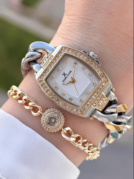 Daniel Klein Çelik Kordon 2 Yıl Garantili 3 Atm Suya Dayanıklı+Bileklik Kadın Kol Saati BFG.13717.3 ürün görseli