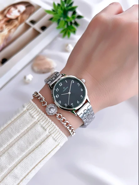 Coliseum Özel Tasarım Vintage Seri Kadın Kol Saati+ Bileklik Hediyeli CL8698.BM6 - Resim 2