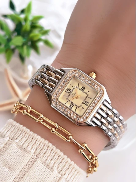 Coliseum Özel Tasarım Vintage Seri Kadın Kol Saati+ Bileklik Hediyeli LC8458.B4 ürün görseli