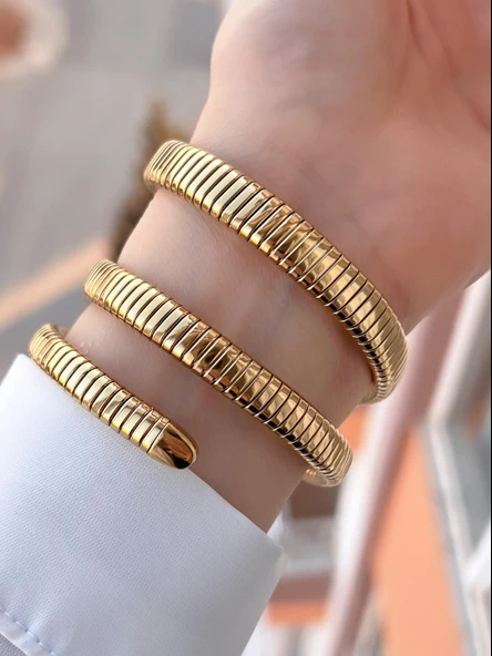 Ferrucci Yılan Dolamalı Çelik Kordon 2 Yıl Garantili 3 Atm Suya Dayanıklı Kadın Kol Saati C.03442.3 - Resim 2