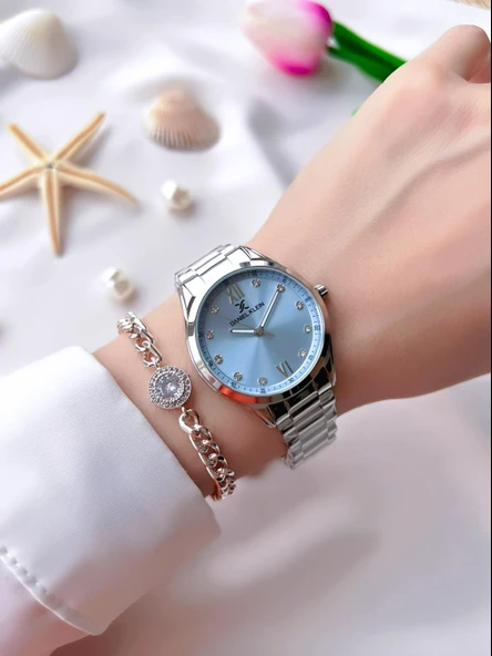 Daniel Klein Çelik Kordon 30 Mt Suya Dayanıklı Kadın Kol Saati+Bileklik BFG.13496.X9 - Resim 2