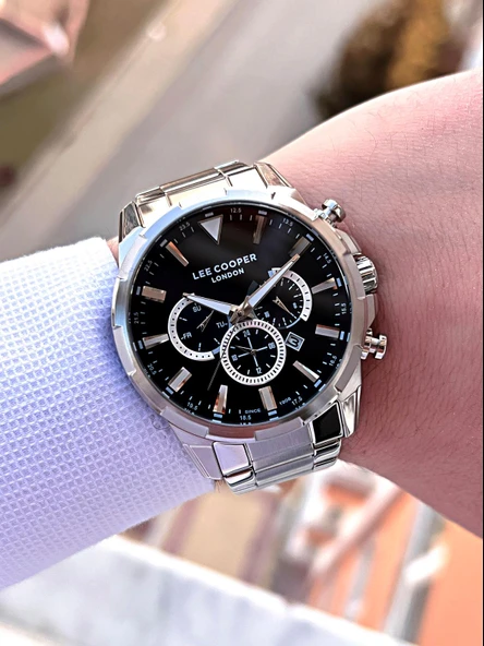 Lee Cooper Çelik Kordon Kadran Özellikleri Aktif 50 Mt Suya Dayanıklı Erkek Kol Saati FBLC.07385 - Resim 2