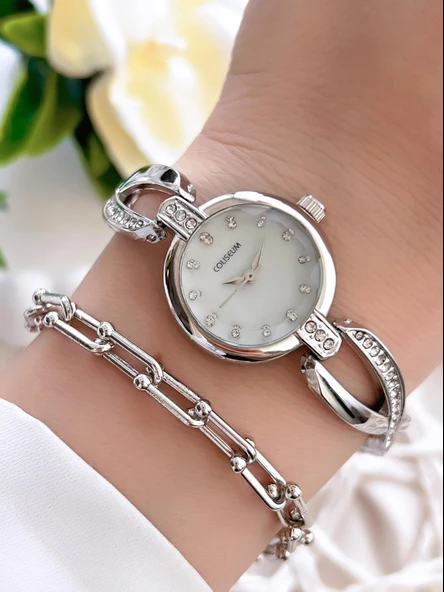 Coliseum Özel Tasarım Vintage Seri Kadın Kol Saati+ Bileklik Hediyeli CL8454.M6 ürün görseli