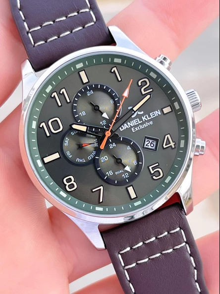Daniel Klein Çelik Kordon & Deri Kordonlu İç Fonksiyonları Aktif 3 Atm Erkek Kol Saati BCK.10737.Y6 - Resim 3