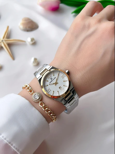 Daniel Klein Çelik Kordon 30 Mt Suya Dayanıklı Kadın Kol Saati+Bileklik BFG.10734X5 - Resim 2