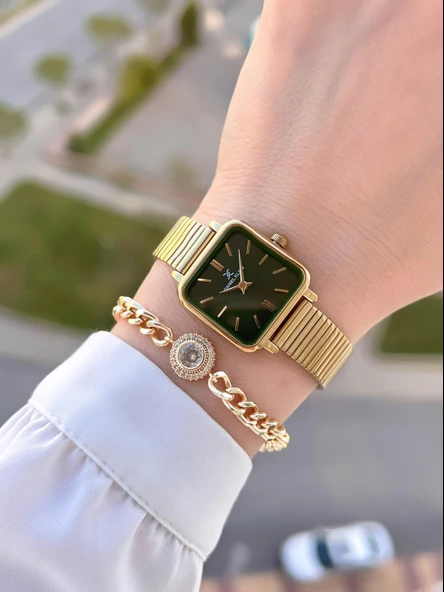 Daniel Klein Çelik Kordon Köşeli Kasa 2 Yıl Garantili Bileklik Hediyeli Kadın Kol Saat BFG.10835.5 - Resim 2