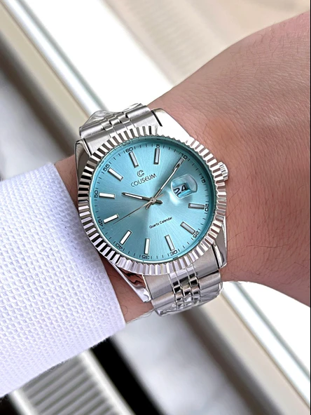 Coliseum Çelik Kordon Takvimli Kadran Kutulu Seri Erkek Kol Saati FT.CLS.E012 - Resim 2