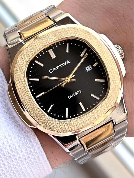 Captiva Çelik Kordon Takvimli Kadran Kutulu Seri Erkek Kol Saati C02.SE01 ürün görseli