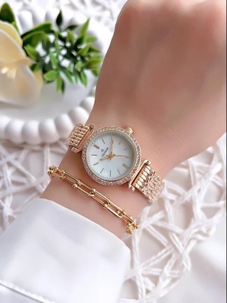 Coliseum Özel Tasarım Vintage Seri Kadın Kol Saati+ Bileklik Hediyeli CL8337.M1 - Resim 2