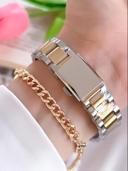 Ferrucci Çelik Kordon İyon Kaplama Kasa 30 Mt Suya Dayanıklı Kadın Kol Saati+Bileklik SY.13933.5 - Resim 3