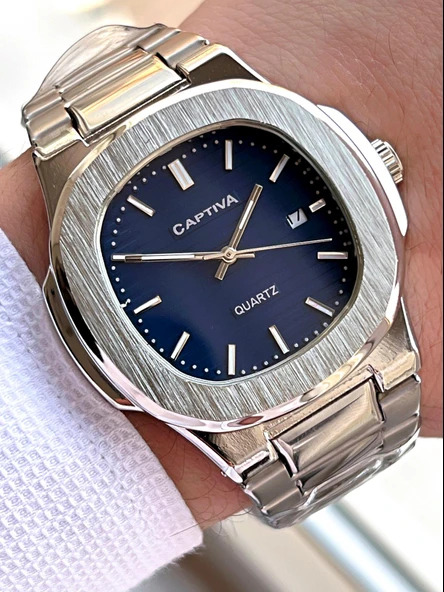 Captiva Çelik Kordon Takvimli Kadran Kutulu Seri Erkek Kol Saati C02.SE03 ürün görseli