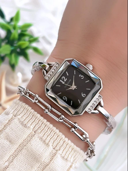 Coliseum Özel Tasarım Vintage Seri Kadın Kol Saati+ Bileklik Hediyeli CL8458.M6 ürün görseli