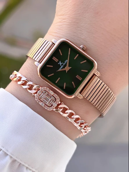 Daniel Klein Çelik Kordon Köşeli Kasa 2 Yıl Garantili Bileklik Hediyeli Kadın Kol Saat BFG.10835.6 ürün görseli