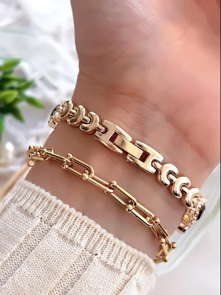 Coliseum Özel Tasarım Taşlı Kasa Ve Kordon Vintage Seri Kadın Kol Saati+ Bileklik Hediyeli CL8712.T3 - Resim 3