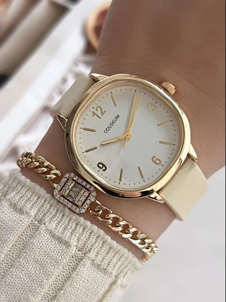 Coliseum Deri Kordon Vintage Seri Kadın Kol Saati+Bileklik Hediyeli CL.8365.BM5 ürün görseli