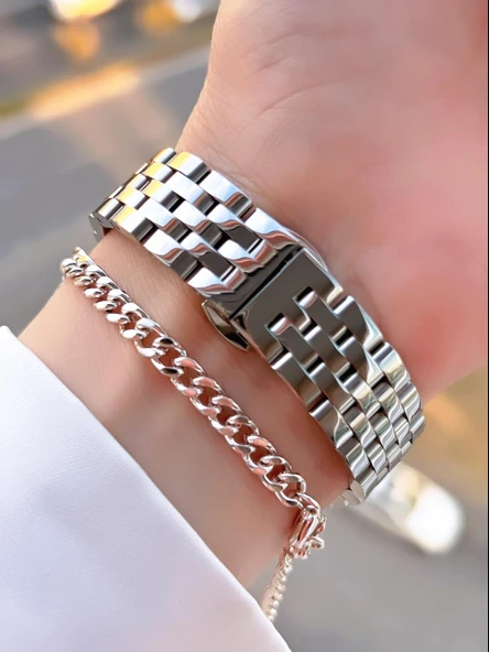 Ferrucci Kristal Camlı Çelik Kordon 2 Yıl Garantili 3 Atm Kadın Kol Saati+Bileklik NS.FRC.0041.L1 - Resim 3