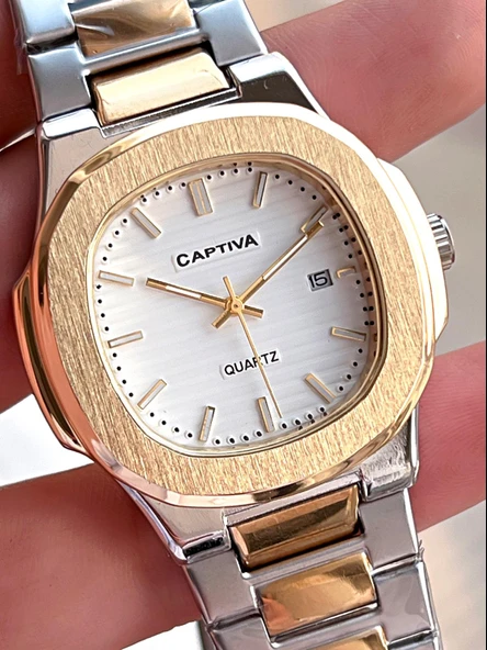 Captiva Çelik Kordon Takvimli Kadran Kutulu Seri Erkek Kol Saati C02.SE02 - Resim 3