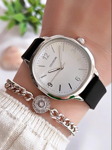 Coliseum Silikon Kordon Vintage Seri Kadın Kol Saati+Bileklik Hediyeli CL.8365.BM1 ürün görseli