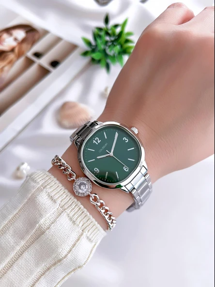 Coliseum Özel Tasarım Vintage Seri Kadın Kol Saati+ Bileklik Hediyeli CL8365.BM5 - Resim 2