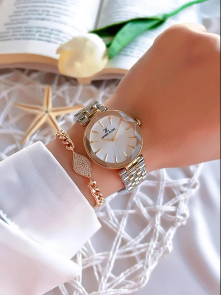 Daniel Klein Çelik Kordon 30 Mt Suya Dayanıklı Kadın Kol Saati+Bileklik BFG.1.10629.3 - 2