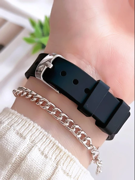 Coliseum Silikon Kordon Vintage Seri Kadın Kol Saati+Bileklik Hediyeli CL.8365.BM1 - Resim 3