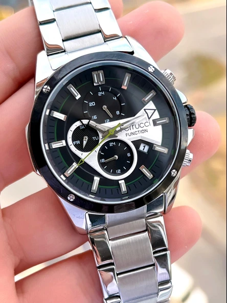 Ferrucci Çelik Kordon İç Fonksiyonları Aktif 30 Mt Suya Dayanıklı Erkek Kol Saati - Resim 3