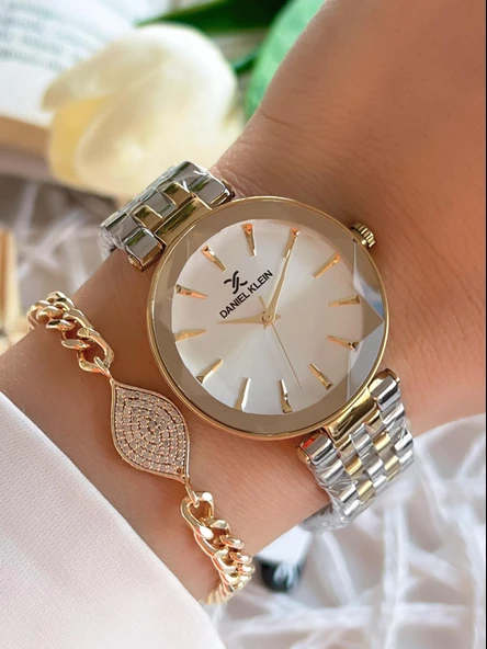 Daniel Klein Çelik Kordon 30 Mt Suya Dayanıklı Kadın Kol Saati+Bileklik BFG.1.10629.3