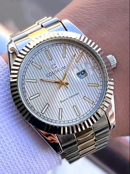 Coliseum Çelik Kordon Takvimli Kadran Kutulu Seri Erkek Kol Saati FT.AAS.I011