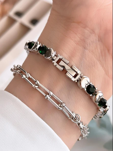 Coliseum Özel Tasarım Vintage Seri Taşlı Kordon Model Kadın Kol Saati+Bileklik Hediyeli CL8745.C05 - Resim 3