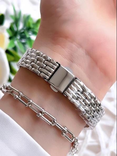 Coliseum Özel Tasarım Vintage Seri Kadın Kol Saati+ Bileklik Hediyeli LC8458.B1 - Resim 3