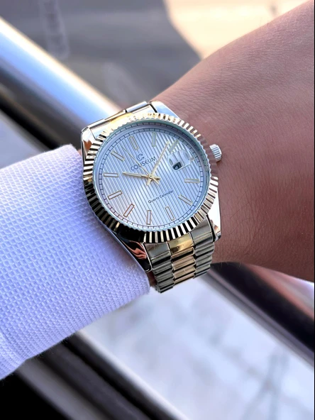 Coliseum Çelik Kordon Takvimli Kadran Kutulu Seri Erkek Kol Saati FT.AAS.I011 - 2