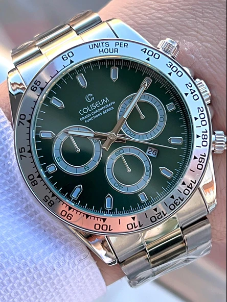 Coliseum Çelik Kordon Takvimli Kadran Kutulu Seri Erkek Kol Saati FT.CLS.E8743.Y