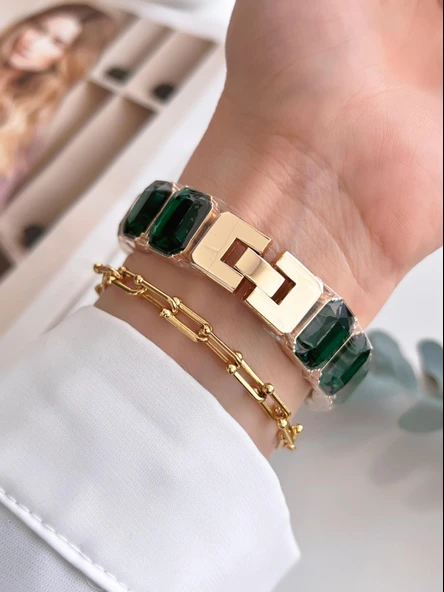 Coliseum Özel Tasarım Vintage Seri Taşlı Kordon Model Kadın Kol Saati+Bileklik Hediyeli CL8888.S03 - Resim 3