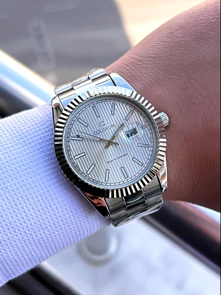 Coliseum Çelik Kordon Takvimli Kadran Kutulu Seri Erkek Kol Saati FT.AAS.I008 - Resim 2