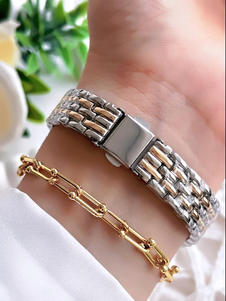 Coliseum Özel Tasarım Vintage Seri Kadın Kol Saati+ Bileklik Hediyeli LC8458.B3 - Resim 3