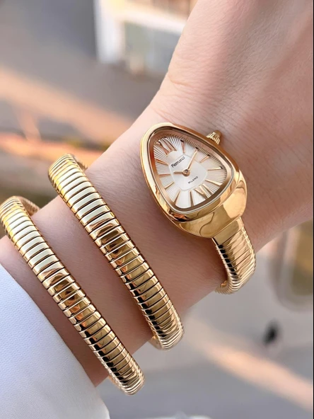 Ferrucci Yılan Dolamalı Çelik Kordon 2 Yıl Garantili 3 Atm Suya Dayanıklı Kadın Kol Saati C.03442.3 ürün görseli