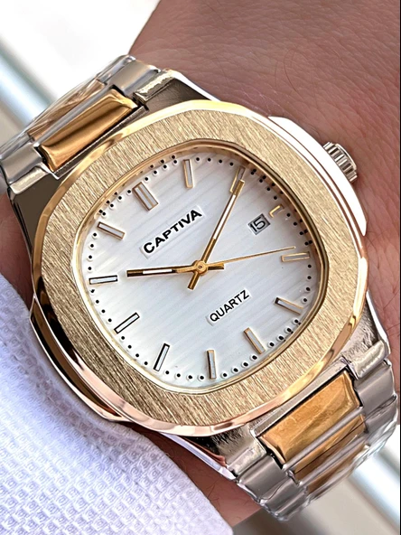 Captiva Çelik Kordon Takvimli Kadran Kutulu Seri Erkek Kol Saati C02.SE02 ürün görseli