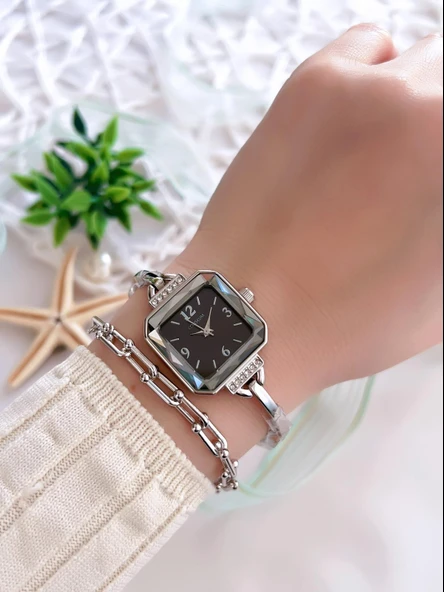 Coliseum Özel Tasarım Vintage Seri Kadın Kol Saati+ Bileklik Hediyeli CL8458.M6 - Resim 2