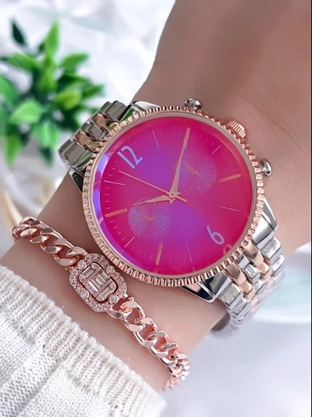 Coliseum Welder Kasa Renkli Cam Vintage Seri Kadın Kol Saati+ Bileklik WDR.10L01.L3 ürün görseli