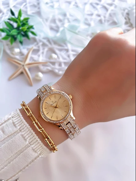 Coliseum Özel Tasarım Vintage Seri Kadın Kol Saati+ Bileklik Hediyeli CL8732.M5 - Resim 2