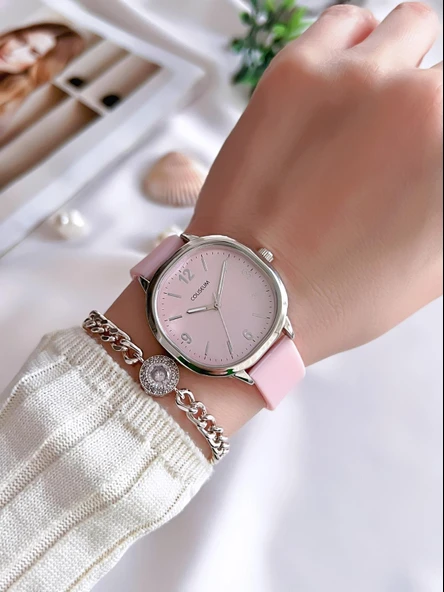 Coliseum Silikon Kordon Vintage Seri Kadın Kol Saati+Bileklik Hediyeli CL.8365.BM6 - Resim 2