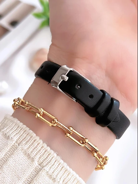 Coliseum Deri Kordon Vintage Seri Kadın Kol Saati+Bileklik Hediyeli CL8104.BM4 - Resim 3