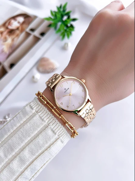 Coliseum Özel Tasarım Vintage Seri Kadın Kol Saati+ Bileklik Hediyeli CL8698.BM4 - Resim 2